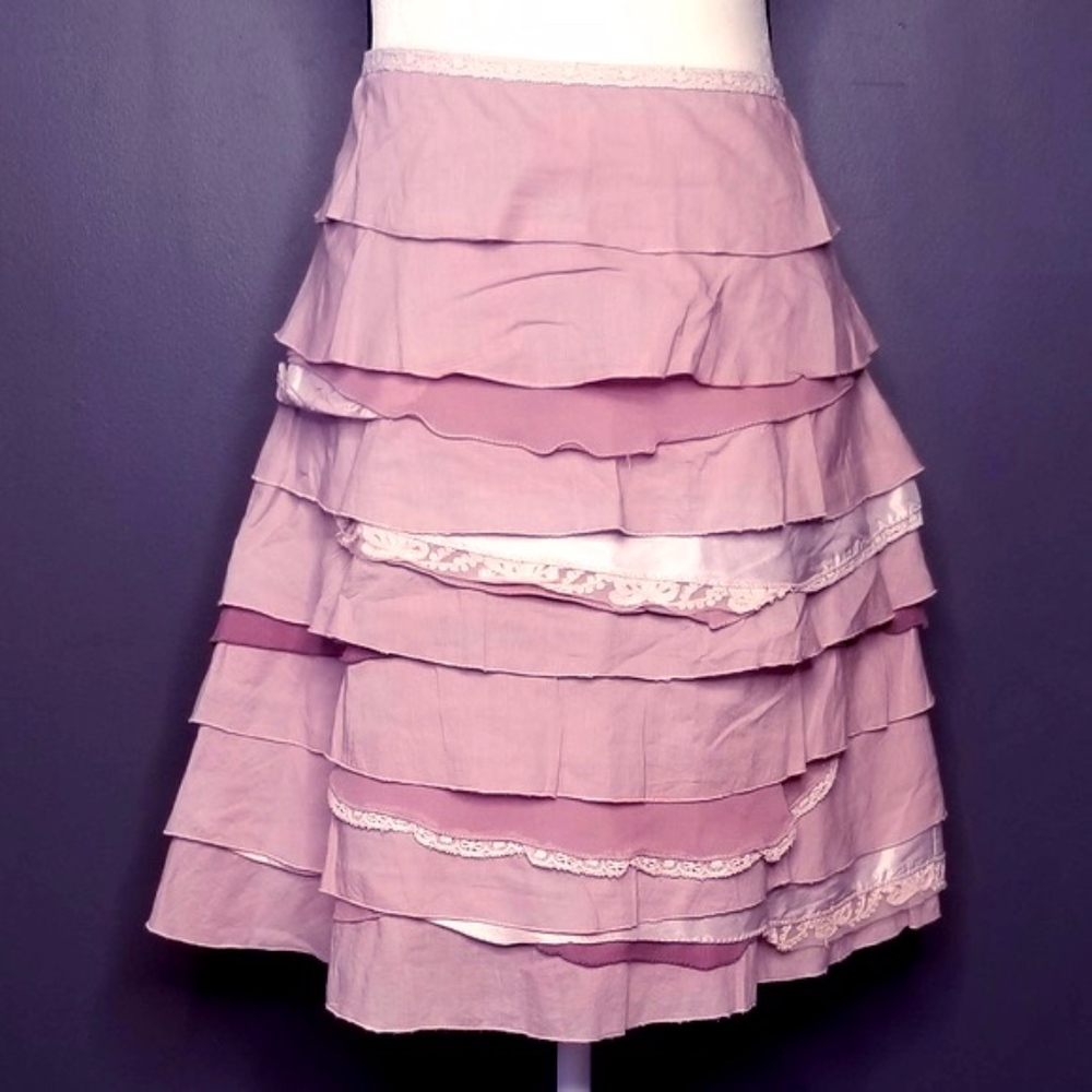 Anthropologie Odille Ruffled A-Line Skirt: 2